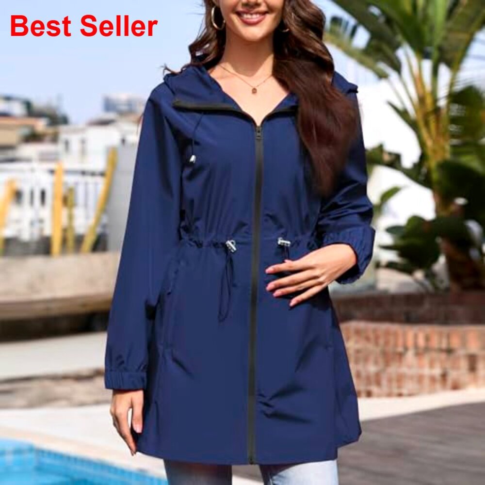 Waterproof Packable Raincoat Long Windbreaker Jac… - image 2